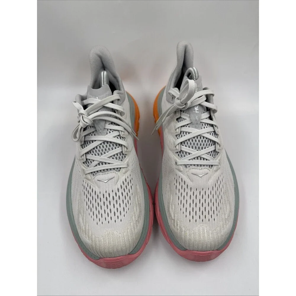 Hoka One One Women’s Clifton Edge Running Shoes Us10 Gray Pink Orange 1110511